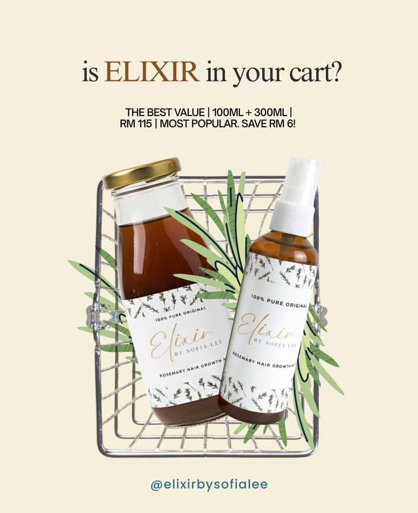 Elixir Renew and Restore rosemary hair growth mist set